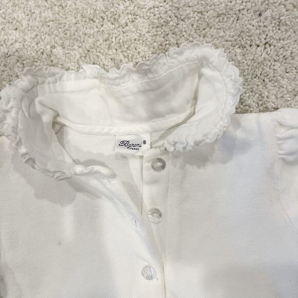 Girls 2T Bundle Cream Crewcuts Sweater with Pom Poms & White Baroni Firenze Polo - Picture 10 of 11